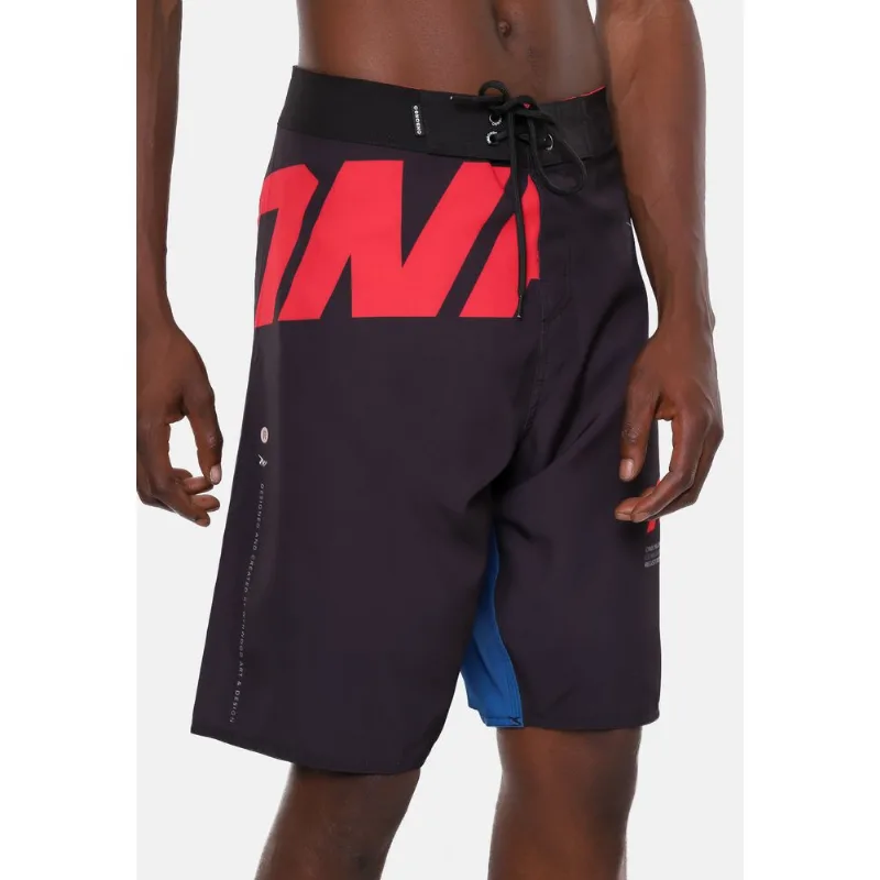 Boardshort Onbongo Wyn Preto/Vermelho - 46
