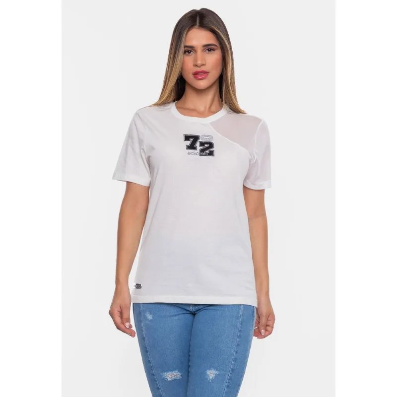 Camiseta Ecko Feminina Estampada Off White - GG
