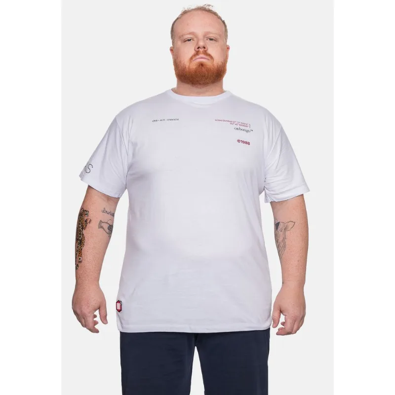 Camiseta Onbongo Plus Size Masculina Estampada Branca - Plus P