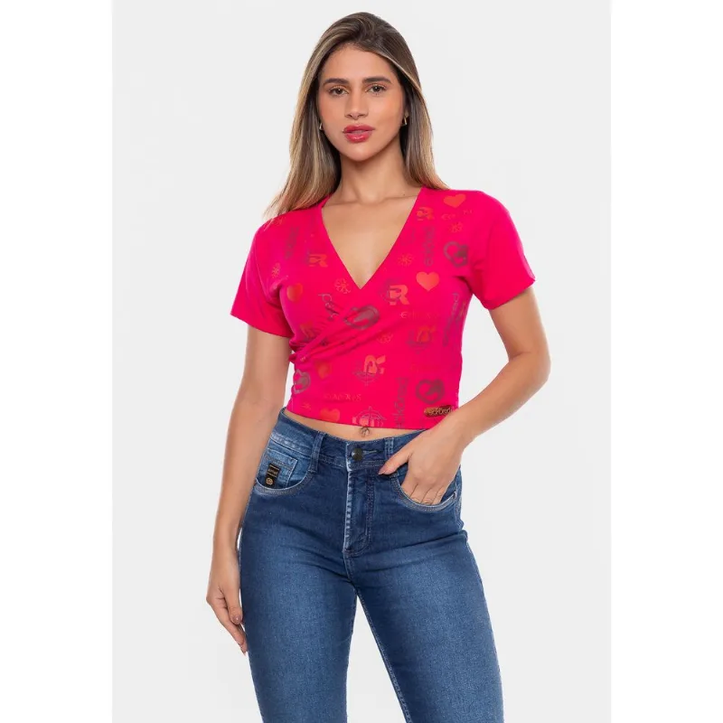 Cropped Ecko Feminina Aspas Rosa - P