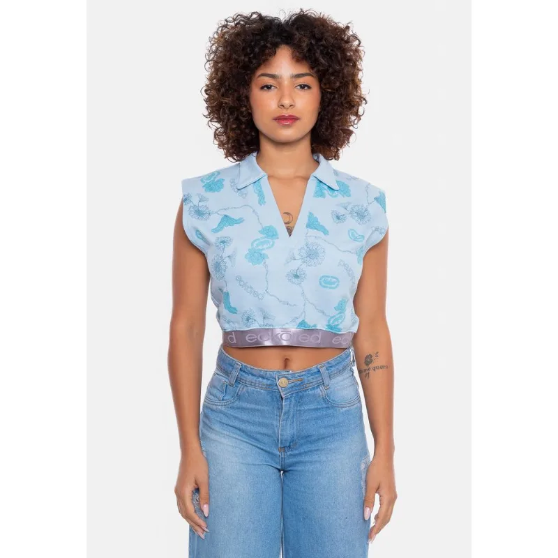 Camisa Polo Ecko Feminina Chave Azul - P
