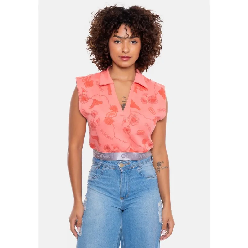 Camisa Polo Ecko Feminina Chave Coral - M