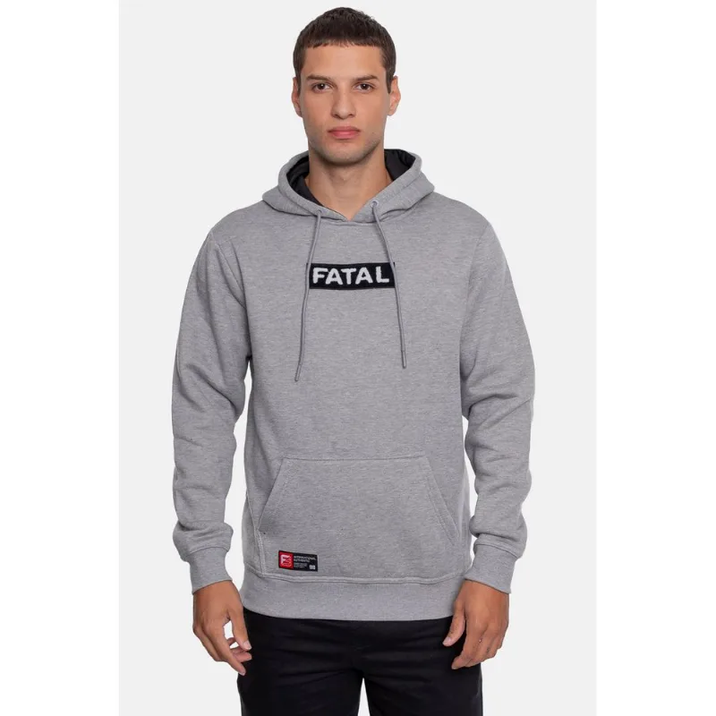 Moletom Fatal Canguru Fechado Cinza Mescla - M