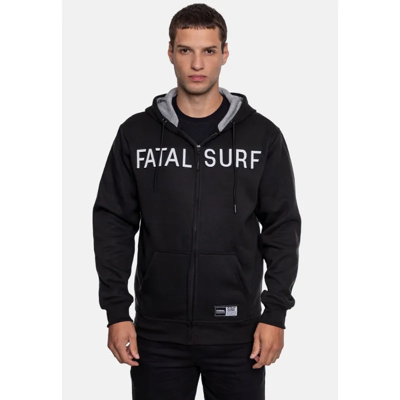 Moletom Fatal Canguru Aberto Preto - GG