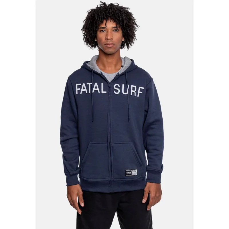 Moletom Fatal Canguru Aberto Azul Marinho - M