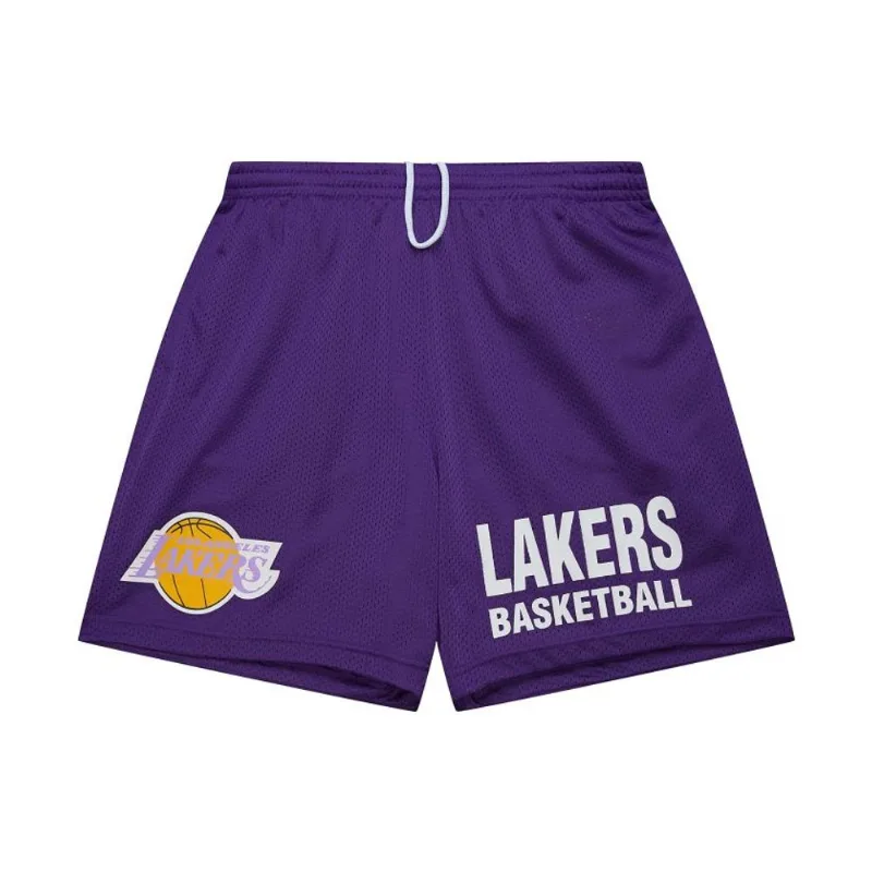 Shorts Mitchell & Ness Gameday Mesh 7" Vintage Logo Los Angeles Lakers Roxa - S