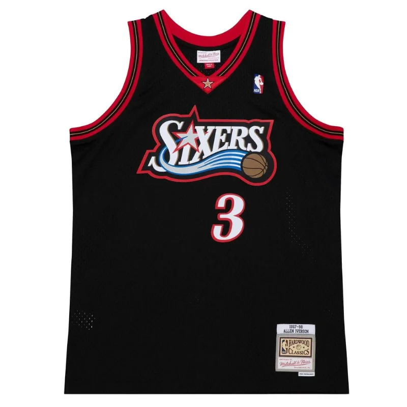 Regata Mitchell & Ness Swingman Jersey Philadelphia 76ers 1997-98 Allen Iverson Preta - Plus M