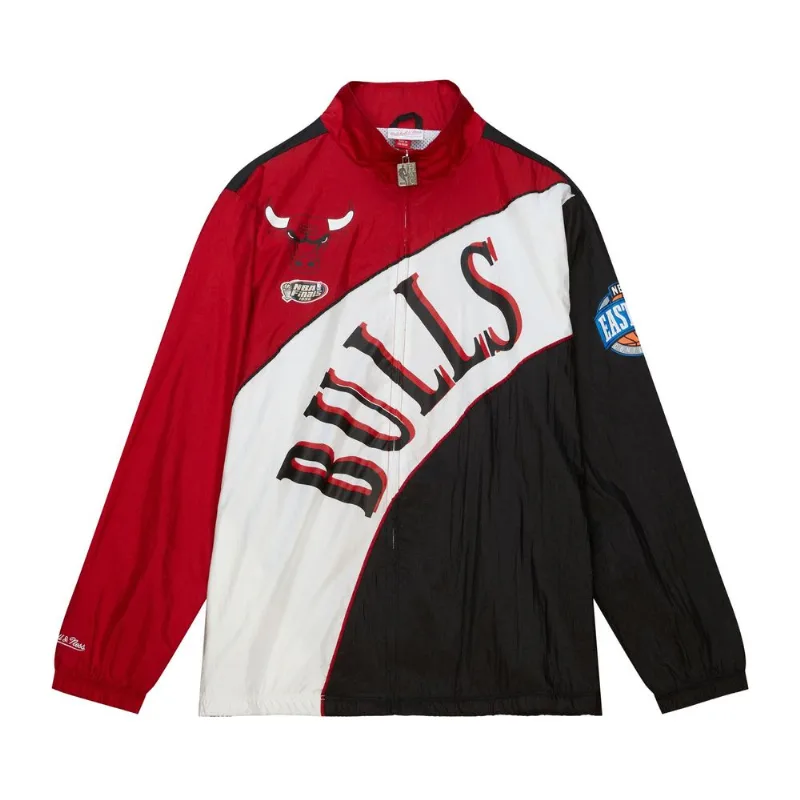 Jaqueta Mitchell & Ness Arched Retro Lined Windbreaker Chicago Bulls Branca - G