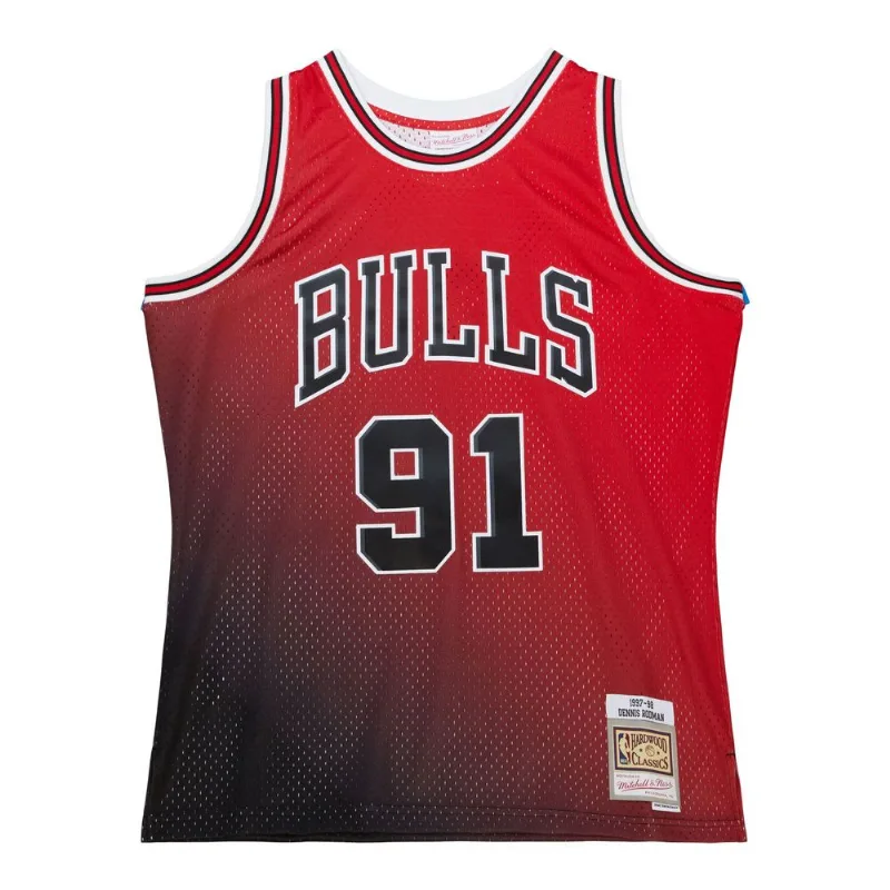 Regata Mitchell & Ness Golden Hour Glaze Swingman Jersey Chicago Bulls 1997-98 Dennis Rodman Vermelha - G
