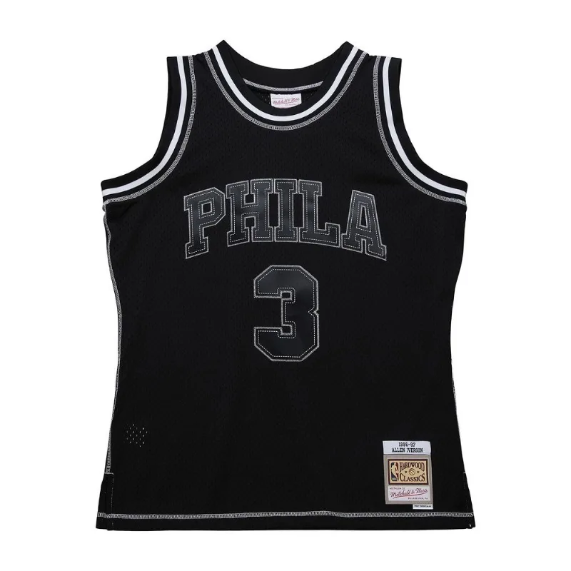 Regata Mitchell & Ness Contrast 2K Swingman Jersey Philadelphia 76ers 1996-97 Allen Iverson Preta - G