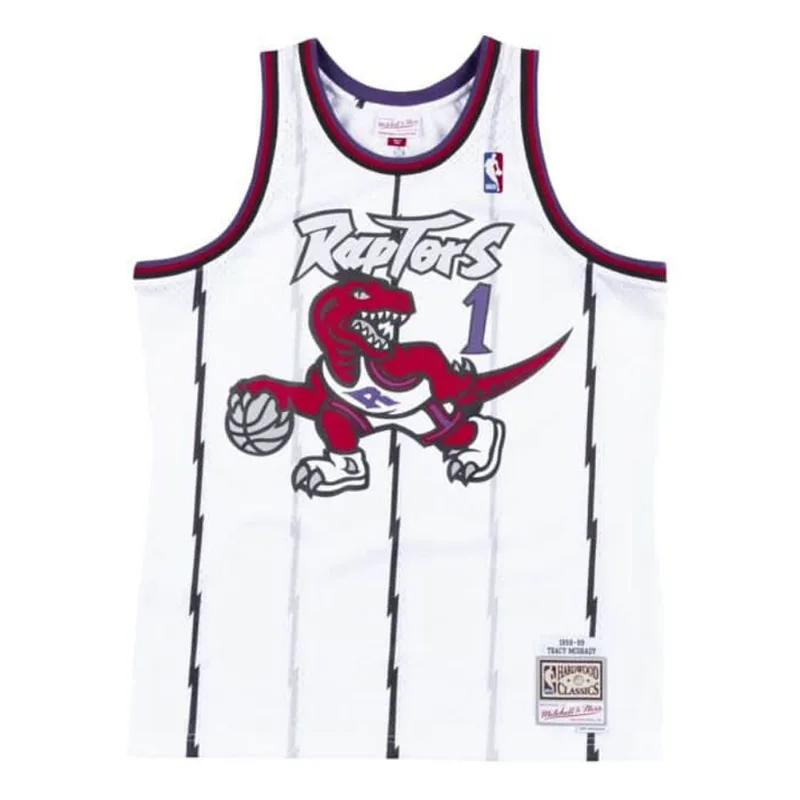 Regata Mitchell & Ness Swingman Jersey Toronto Raptors 1998-99 Tracy Mcgrady Branca Regata Mitchell & Ness Swingman Jersey Toron Branca - 3XL