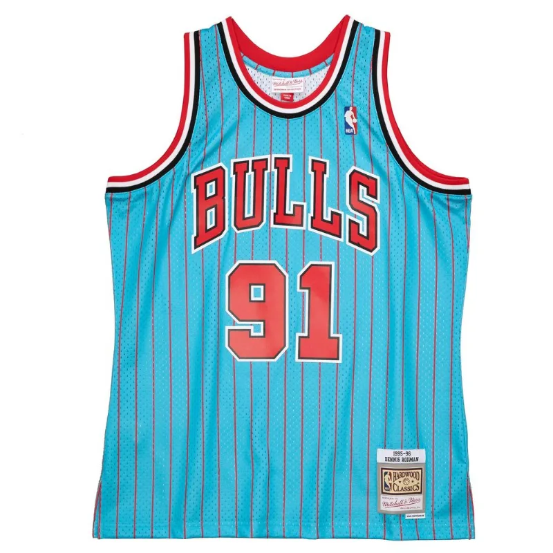 Regata Mitchell & Ness Reload Swingman Jersey Chicago Bulls 1995-96 Dennis Rodman Azul - Plus M