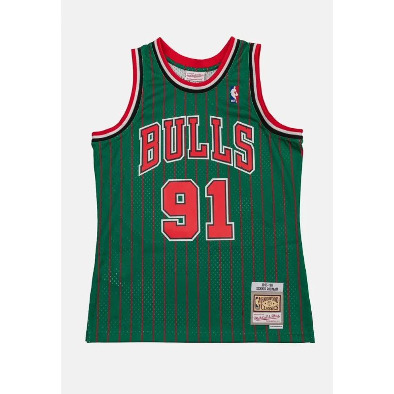 Regata Mitchell & Ness Swingman Jersey Chicago Bulls 1995-96 Dennis Rodman Verde - Plus G