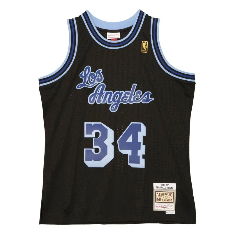 Regata Mitchell & Ness Swingman Jersey Los Angeles Lakers 1996-97 Shaquille O'Neal Preta - Plus M