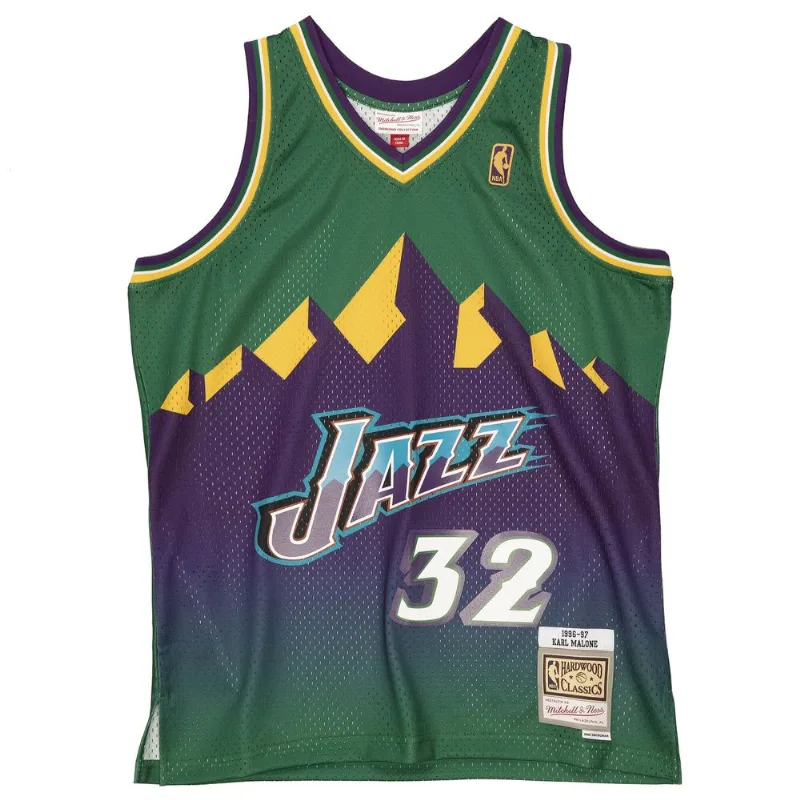 Regata Mitchell & Ness Swingman Jersey Utah Jazz 1996-97 Karl Malone Verde - Plus G