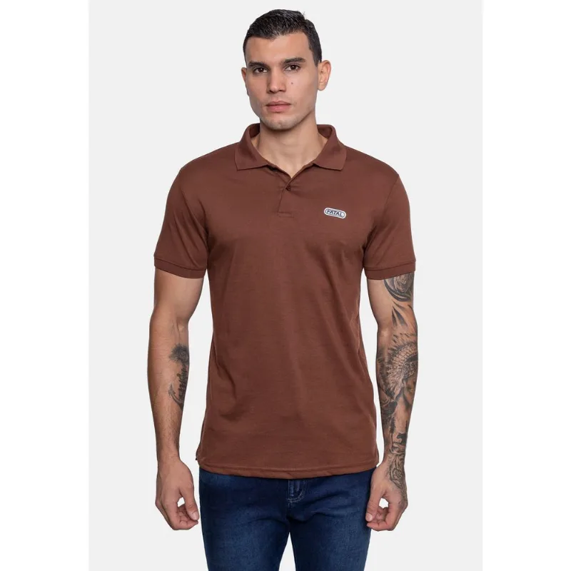 Camisa Polo Fatal Piquet Marrom - M