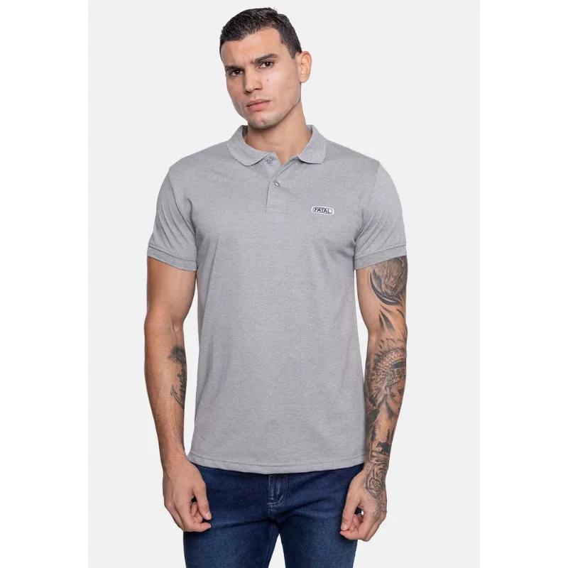 Camisa Polo Fatal Piquet Cinza Mescla - P