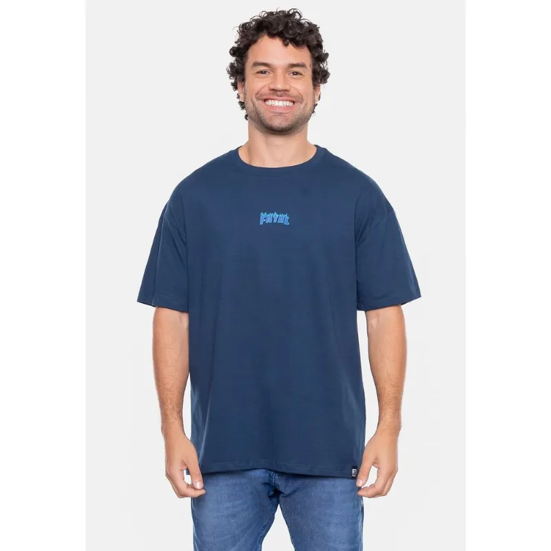 Camiseta Fatal Oversize Flame Marinho Navy Hipnose - M