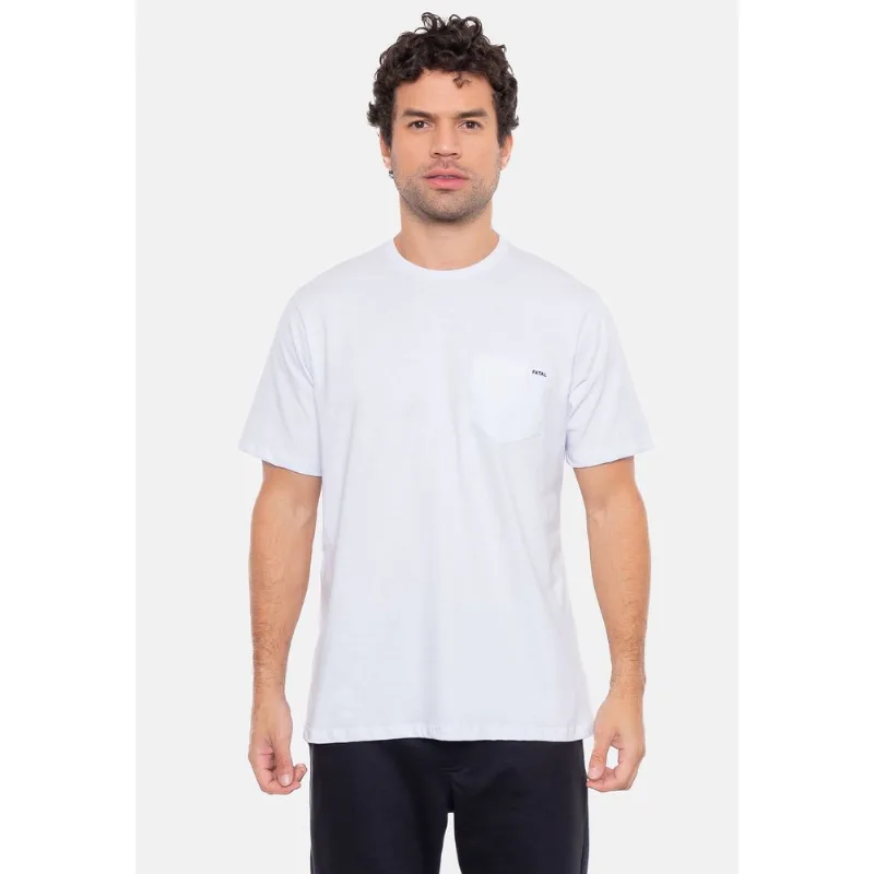 Camiseta Fatal Masculina com Bolso Branca - GG