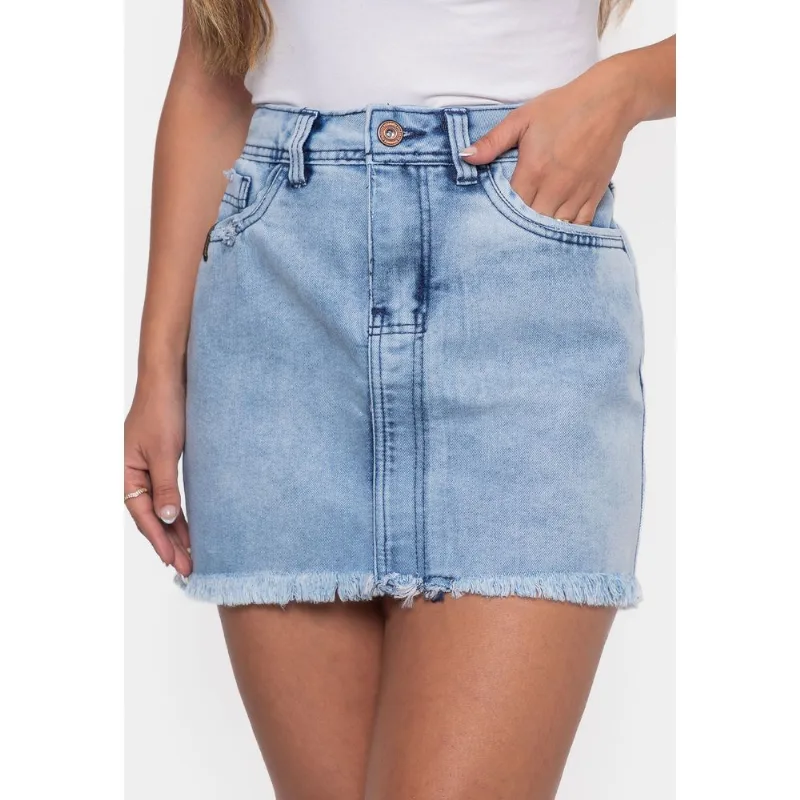 Saia Ecko Feminina Jeans Slim Azul - 44