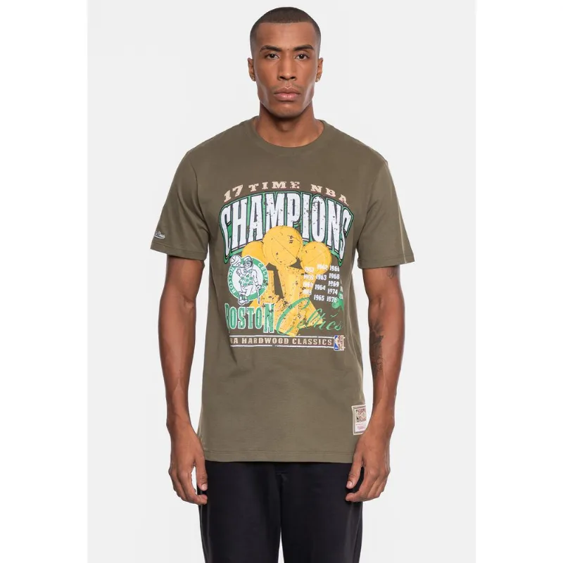 Camiseta Mitchell & Ness Masculina NBA Finals Boston Celtics Verde - GG