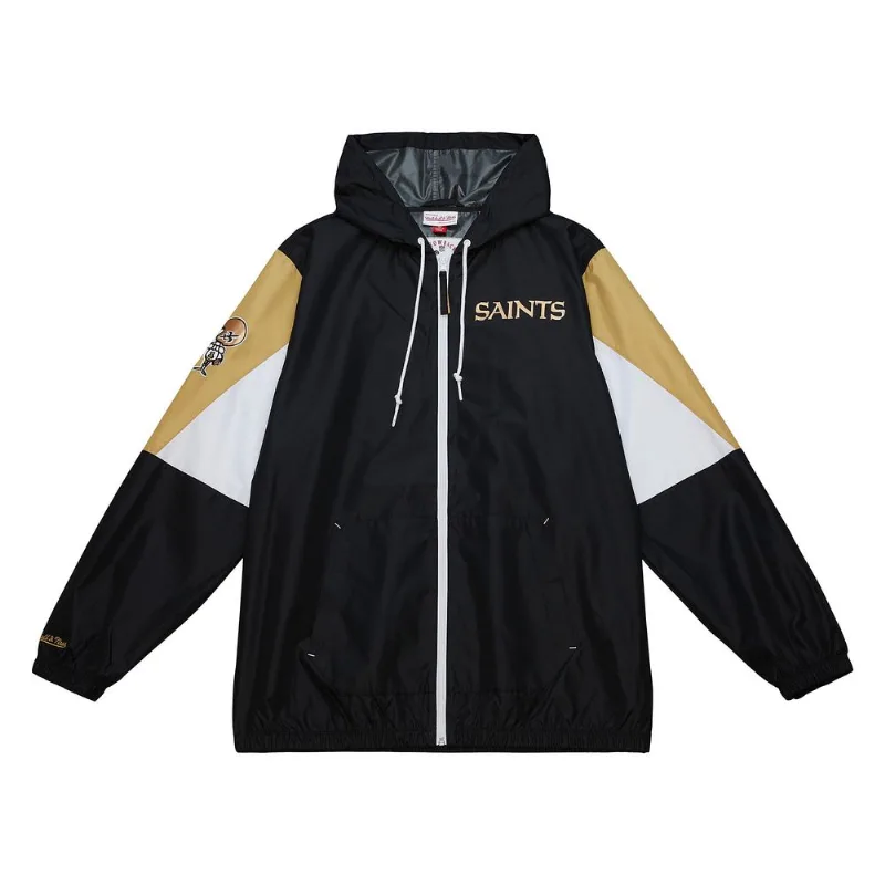 Jaqueta Mitchell & Ness NFL Windbreaker New Orleans Saints Preta - G