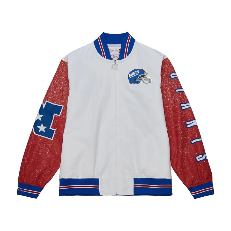 Jaqueta Mitchell & Ness Team Burst Warm Up Jacket New York Giants Branca - P