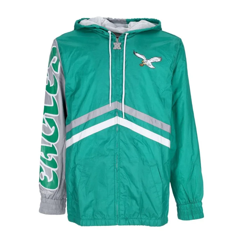 Jaqueta Mitchell & Ness Undeniable Full Zip Windbreaker Philadelphia Eagles Verde - Plus M