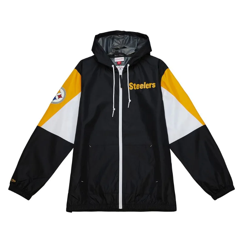 Jaqueta Mitchell & Ness NFL Windbreaker Pittsburgh Steelers Preta - Plus M