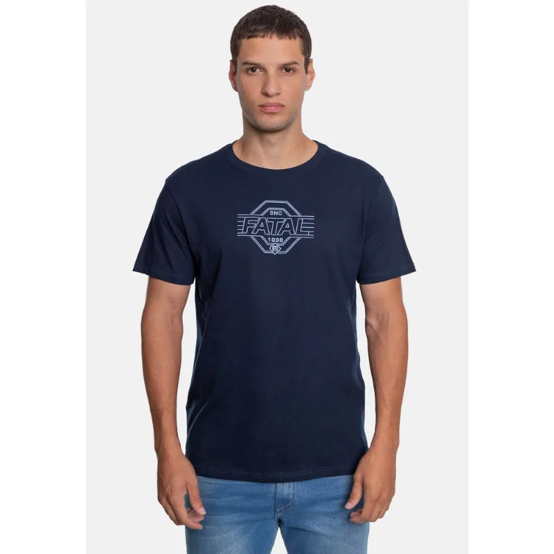 Camiseta Fatal Estampada Azul Marinho - GG