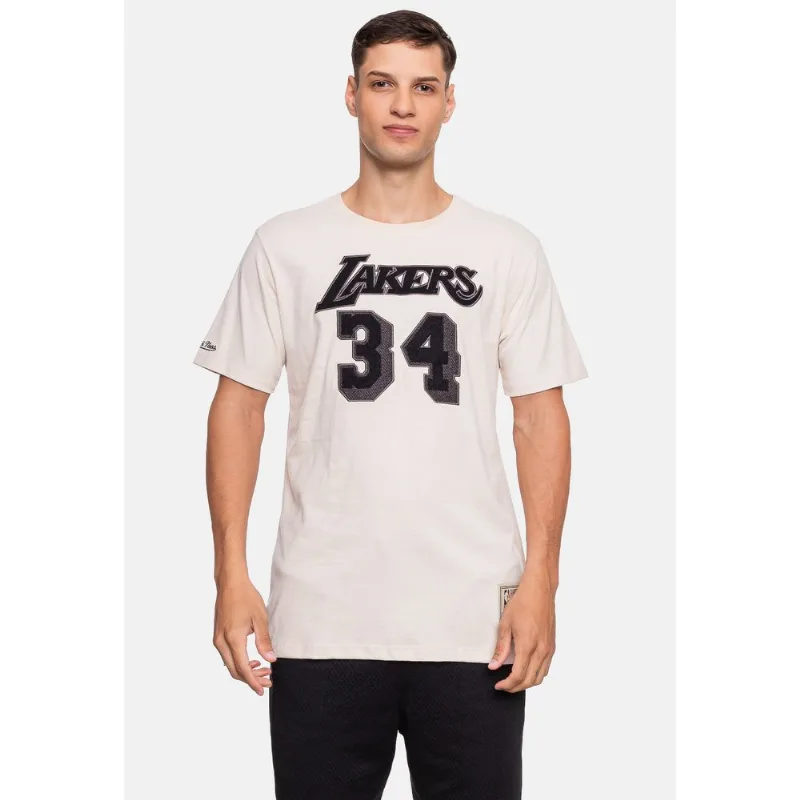 Camiseta Mitchell & Ness Los Angeles Lakers Shaquille O'Neal Bege - G