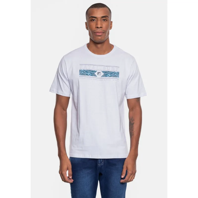 Camiseta Fatal Estampada Metalizada Branca - P