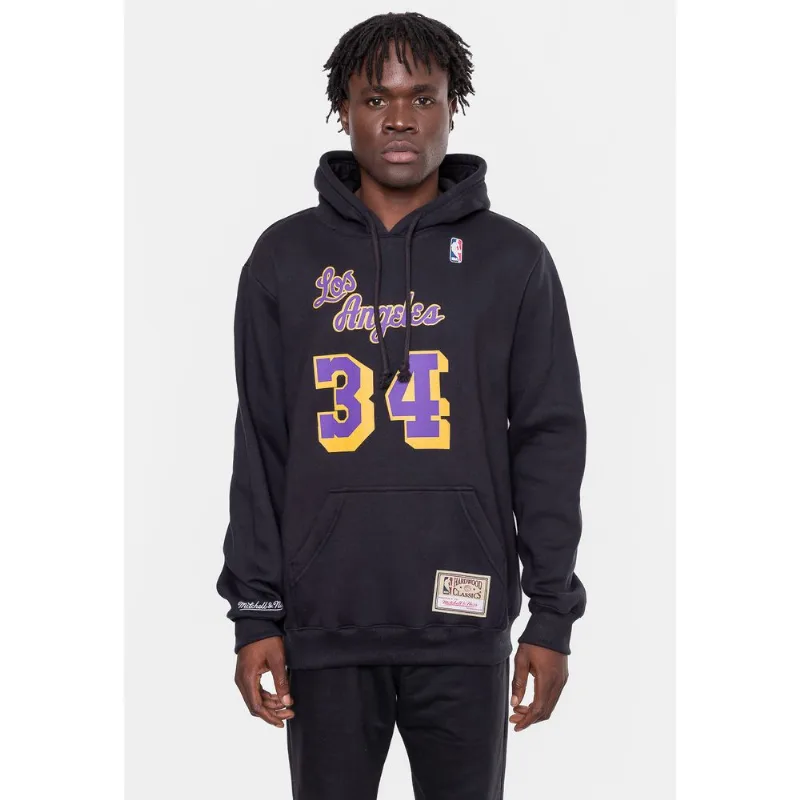 Moletom Mitchell & Ness NBA Masculino Shaquille O'Neal Los Angeles Lakers Preto - G