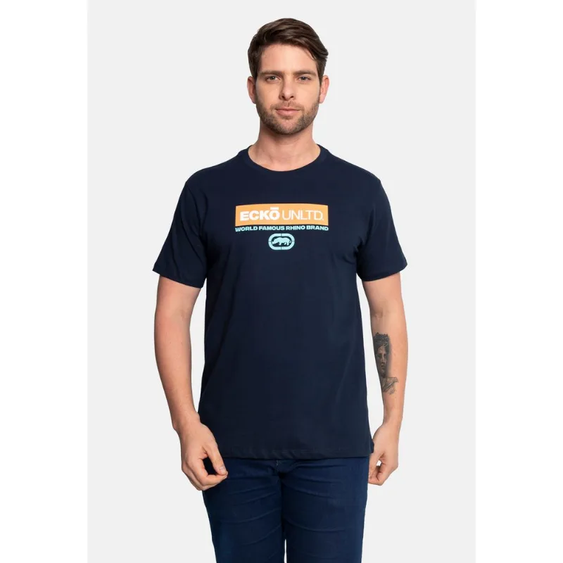 Camiseta Ecko Estampada Azul Marinho - G