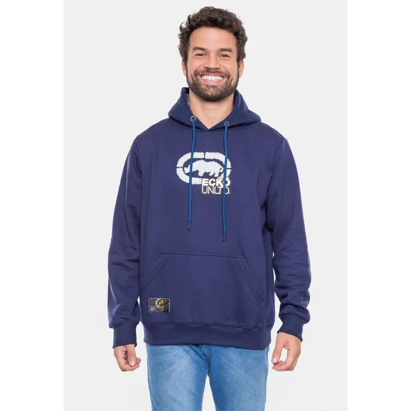 Moletom Ecko Canguru Fechado Azul Marinho - G