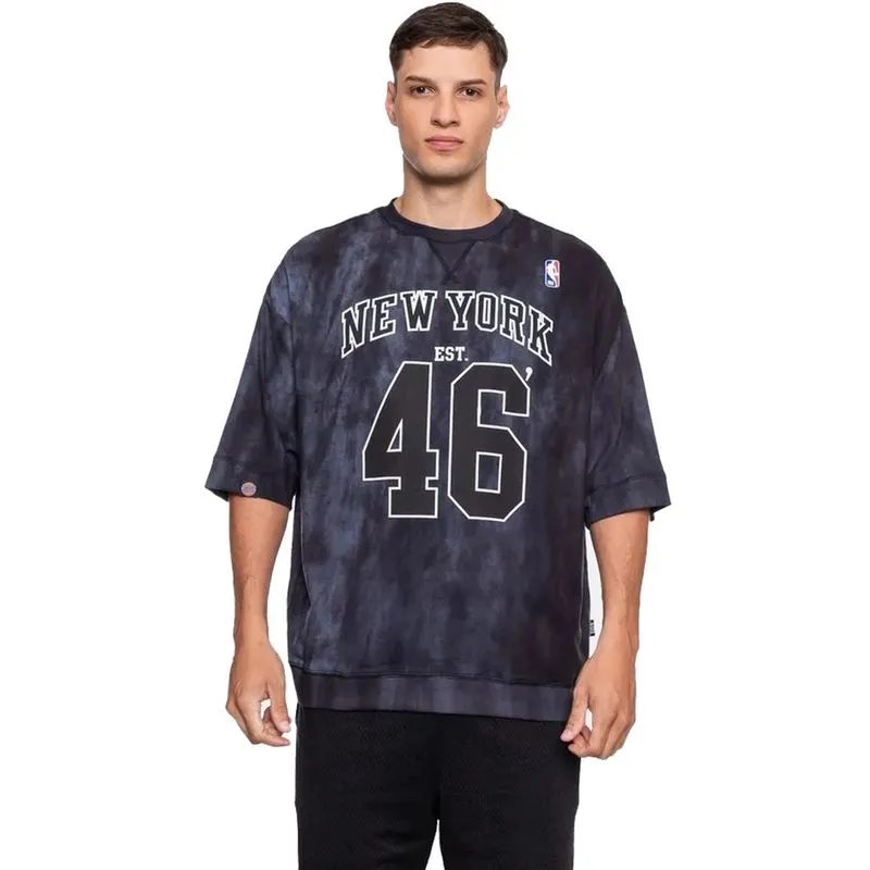 Camiseta nba masculina knicks moletinho oversize