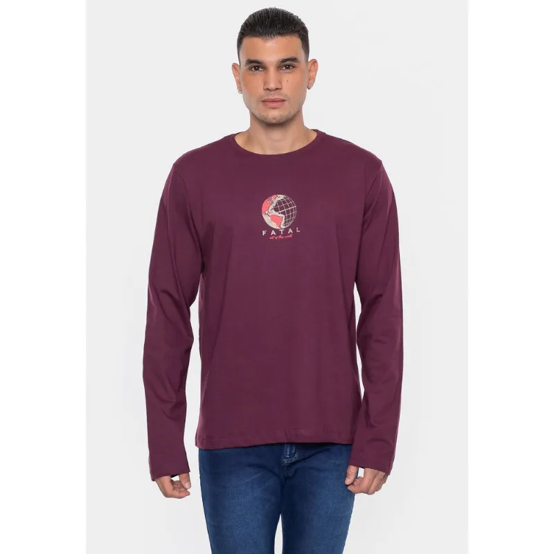Camiseta Fatal Estampada Out Vinho - M
