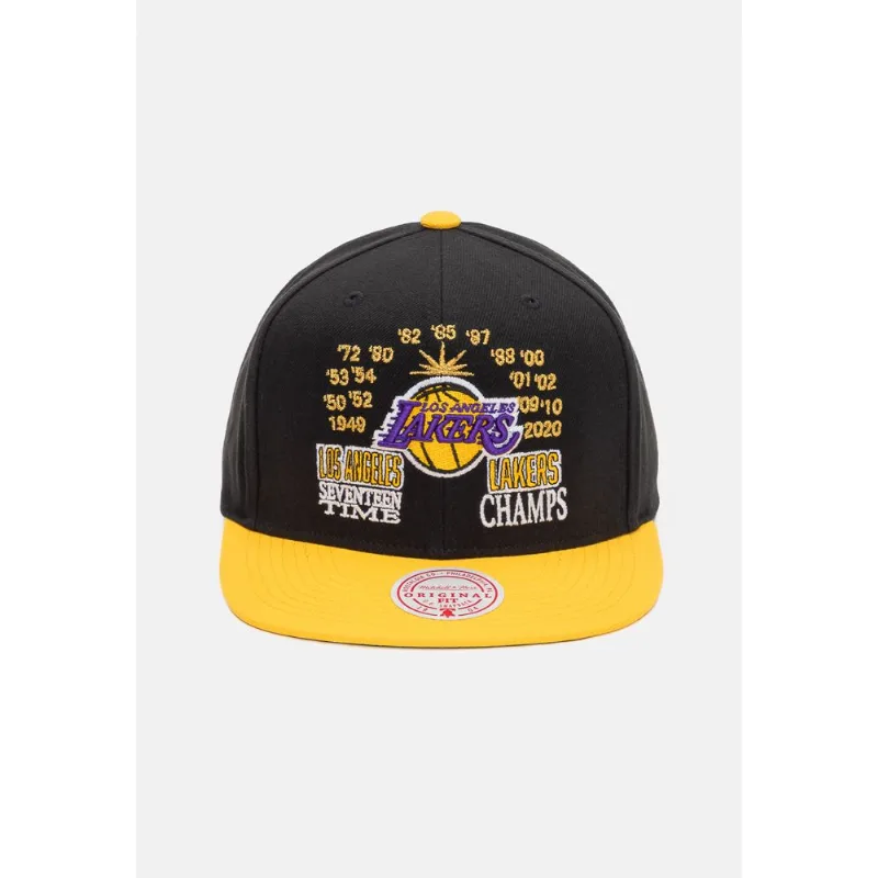 Boné Mitchell & Ness NBA Champ Is Here Snapback Los Angeles Lakers Preto - ÚNICO