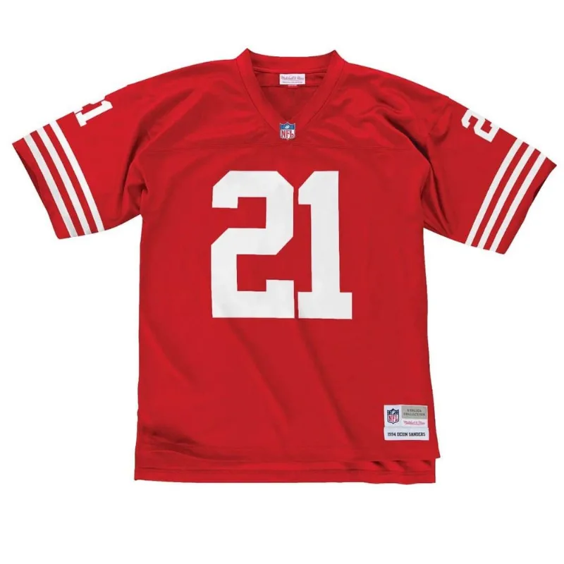 Camisa Mitchell & Ness NFL Legacy Jersey San Francisco 49ers 1994 Deion Sanders Vermelha - GG