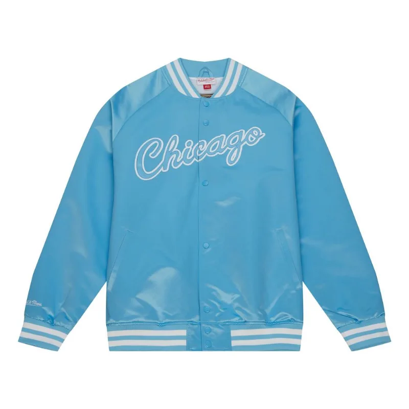 Jaqueta Mitchell & Ness Double Clutch Lightweight Satin Chicago Bulls Azul - GG