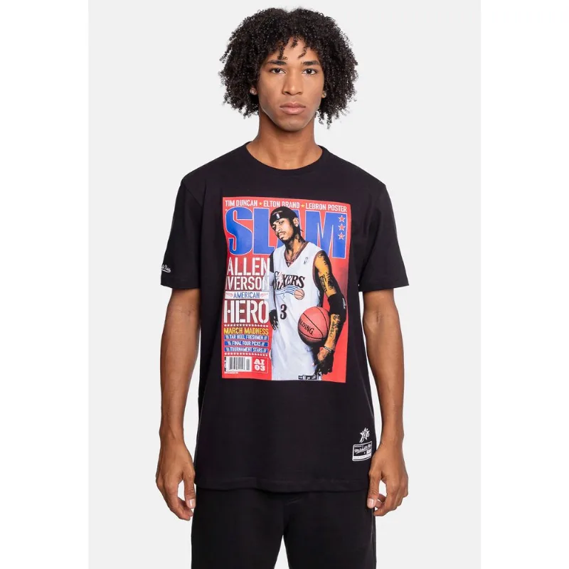 Camiseta Mitchell & Ness Slam Allen Iverson Preta Camiseta Mitchell & Ness Especial Preta - GG