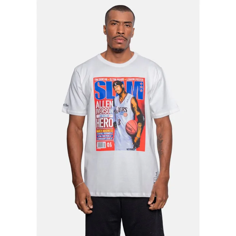 Camiseta Mitchell & Ness Slam Allen Iverson Branca Camiseta Mitchell & Ness Especial Branca - P