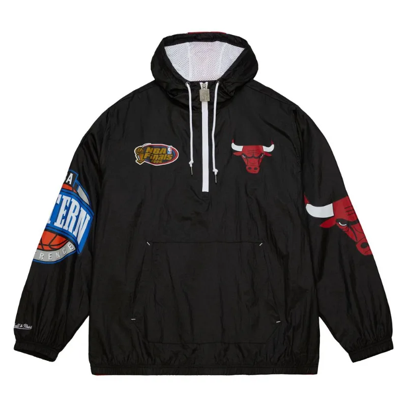 Jaqueta Mitchell & Ness Team OG 2.0 Anorak Windbreaker Chicago Bulls Preta - M
