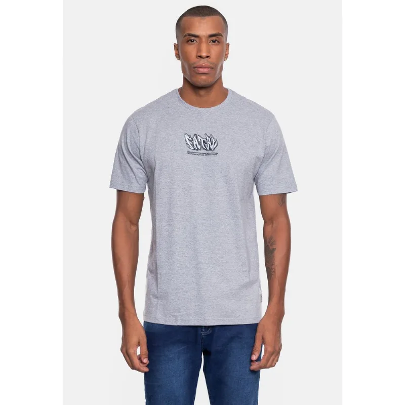 Camiseta Fatal Masculina Estampada Bubble Cinza Mescla - GG