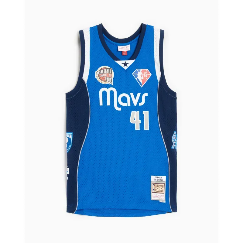 Regata Mitchell & Ness HOF Swingman Jersey Dallas Mavericks Dirk Nowitzki Azul - P
