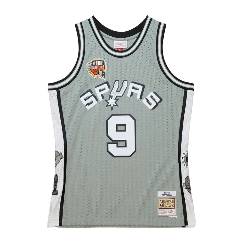 Regata Mitchell & Ness HOF Swingman Jersey San Antonio Spurs Tony Parker Cinza - GG