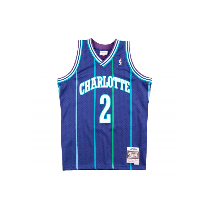 Regata Mitchell & Ness NBA Jersey Charlotte Hornets Larry Johnson 1994-95 Roxa Regata Mitchell & Ness NBA Jersey Authentic Charlotte Hornets Larry Johnson 1994-95 Roxa - L