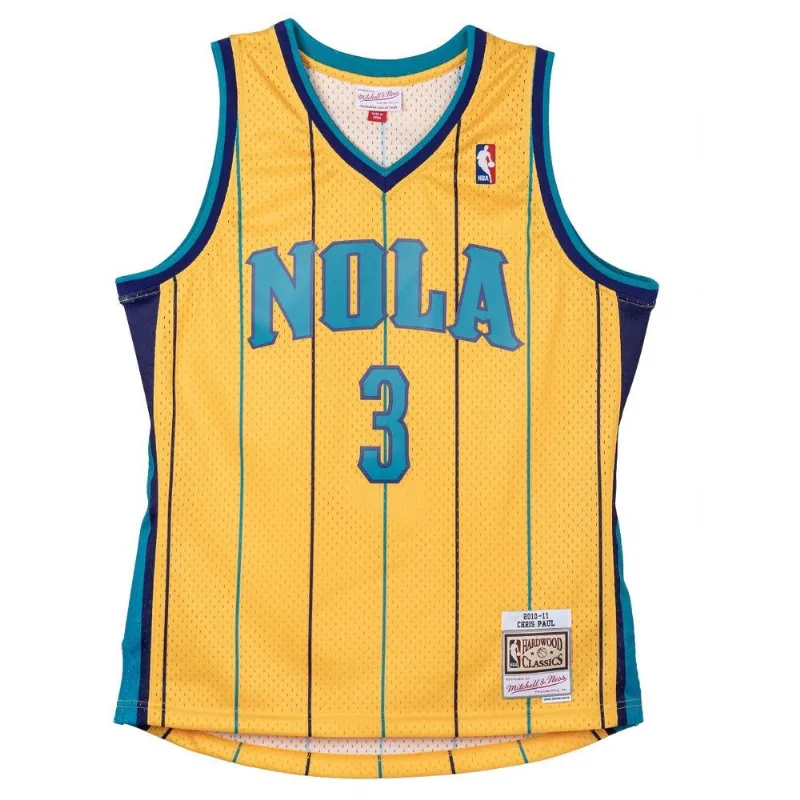 Regata Mitchell & Ness Swingman Jersey New Orleans Hornets 2010-11 Chris Paul Amarela - M