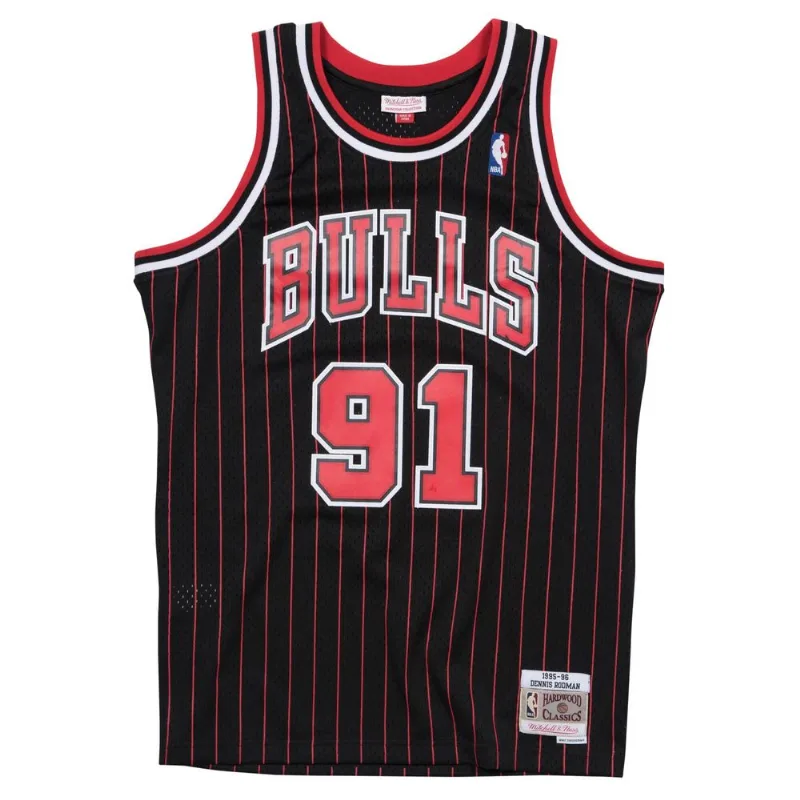 Regata Mitchell & Ness Alternate Swingman Jersey Chicago Bulls 1995-96 Dennis Rodman Preta - M