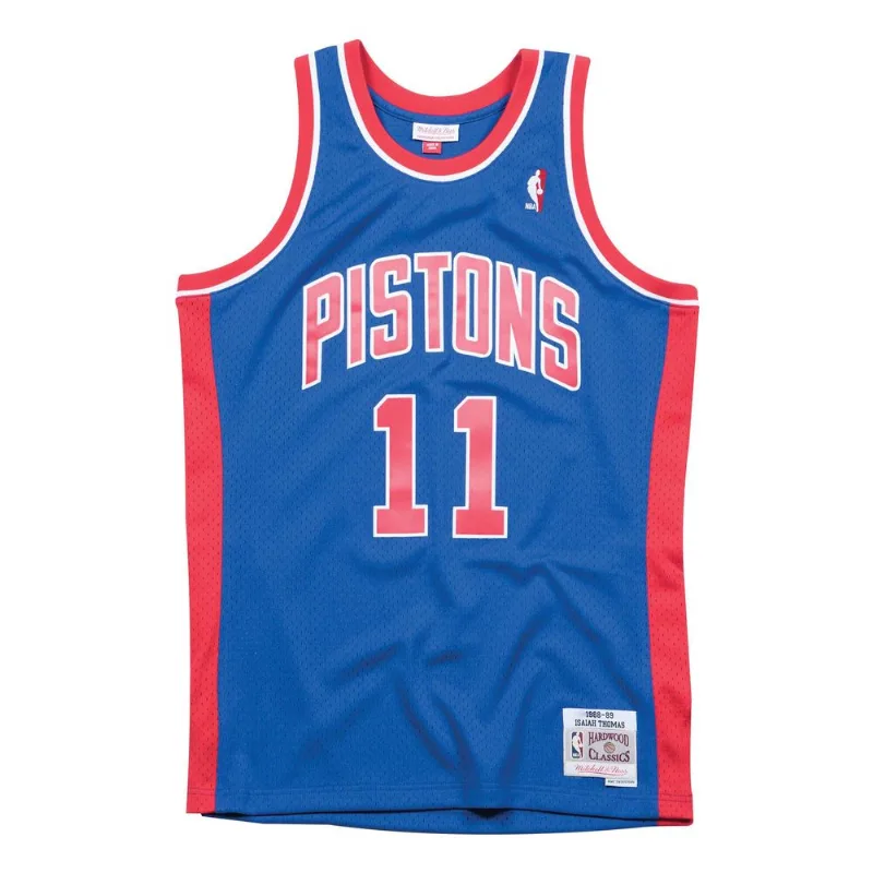Regata Mitchell & Ness Road Swingman Jersey Detroit Pistons 1988-89 Isiah Thomas Azul Royal - G